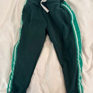 Hanna Andersson Green Joggers with Stripes